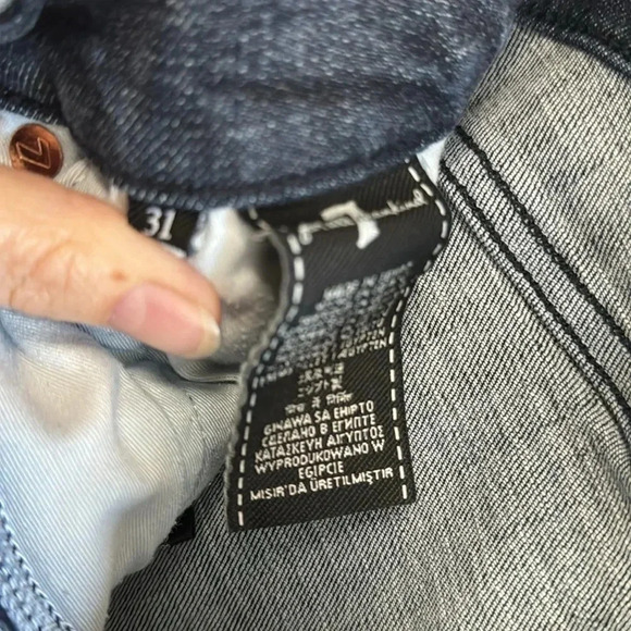 7 for all mankind dark distressed straight length - Picture 3 of 5